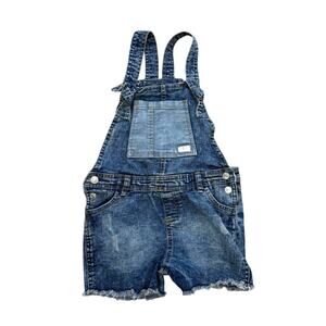 7 For All Mankind Denim Overalls Girls 6X Raw Hem Casual Cottage Boho